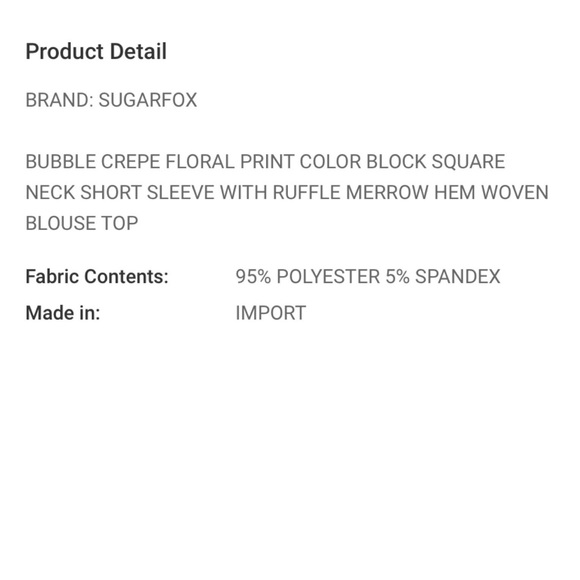 LAST ONE $20 start No. 10 ❤️ BUBBLE CREPE FLORAL PRINT COLOR BLOCK SQUARE
NECK - Picture 4 of 4